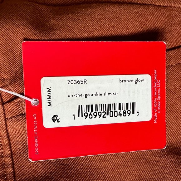 Worn once On The Go Ankle Slim Straight Pants In Bronze Glow Size M - Picture 8 of 14